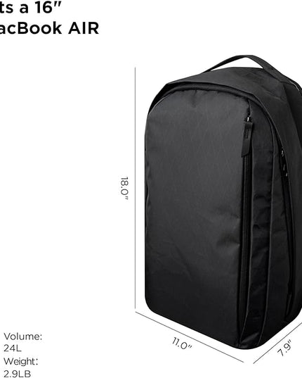 ALPAKA Metro Backpack Pro for Men - Fits 15.6" Laptop Business Travel Backpack with YKK Zippers, MOD Key Leash & Luggage Pass-through, Padded and Weatherproof X-pac Material Work Bag (Black)