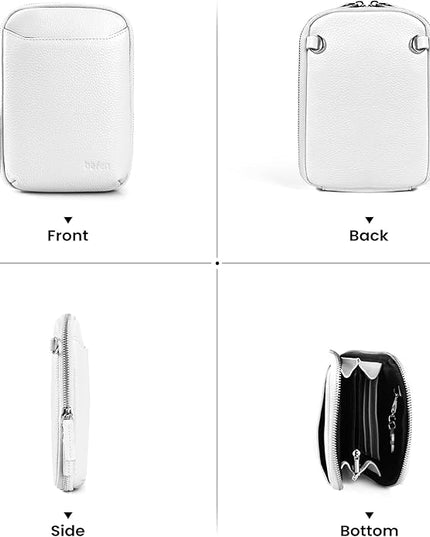 befen Genuine Leather Crossbody Cell Phone Purse for Women, Small Zip Around RFID Blocking Crossbody Wallet Bags