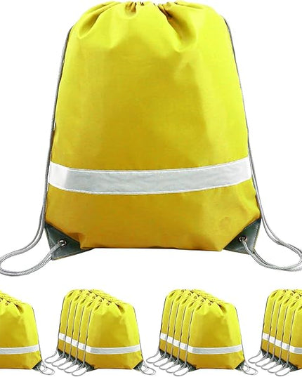 BeeGreen Drawstring Backpack Bags 20,30,50 Packs Reflective String Bags for Gym Sport Trip Cinch Sack DIY for Women Men