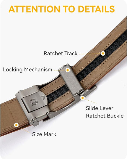 CHAOREN Leather Ratchet Belt Men - Mens Belts Casual Accessories for Every Occasion (35mm)