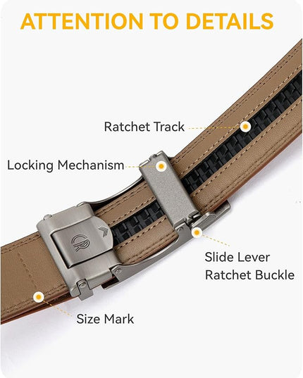 CHAOREN Leather Ratchet Belt Men - Mens Belts Casual Accessories for Every Occasion (35mm)