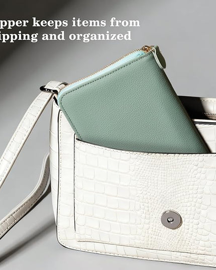 CoBak Passport Holder Cover with Safe Zipper Closure, Premium Passport Wallet for Travel, RFID Blocking Card Case, Waterproof Travel Accessories for Women, Agave Green