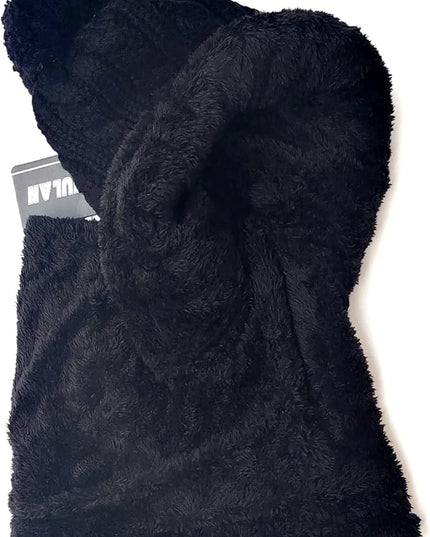 HUAMULAN Women Winter Beanie Hats One Piece Fleece Lined Knit Balaclavas Mask Set Skull Neck Circle Scarf Ski Snow Hat Pompom