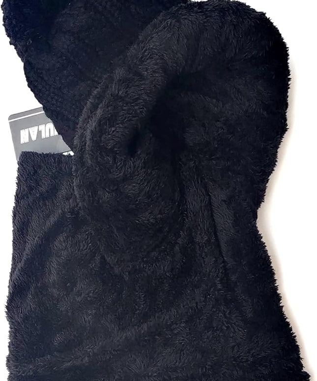 HUAMULAN Women Winter Beanie Hats One Piece Fleece Lined Knit Balaclavas Mask Set Skull Neck Circle Scarf Ski Snow Hat Pompom