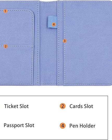 Melsbrinna Premium Leather Passport Holder Covers Case, Waterproof Rfid Blocking Travel Wallet Passport Holder with Pen Holder, Cute Passport Book for Women/Men
