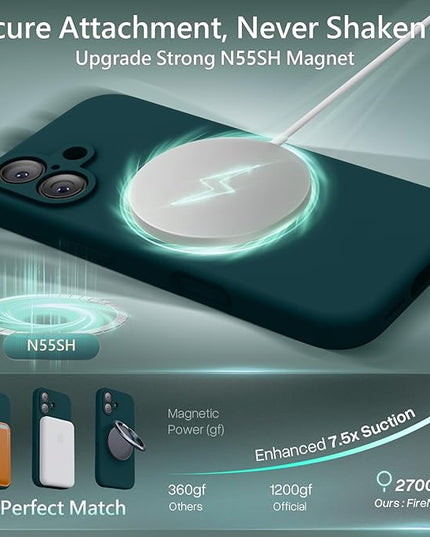 FireNova Magnetic for iPhone 17 Case, Compatible with MagSafe, [Integrated Silicone Camera Control Button] [Camera Protection] Anti-Scratch Microfiber Lining Phone Case, 6.3", Teal