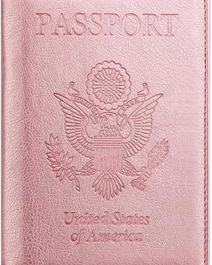Ciana Passport Holder for Travel – PU Leather Passport Cover and Card Holder for Men & Women – Slim Passport Holder with Card Protector Slot, Travel Must Haves (Rose Gold)
