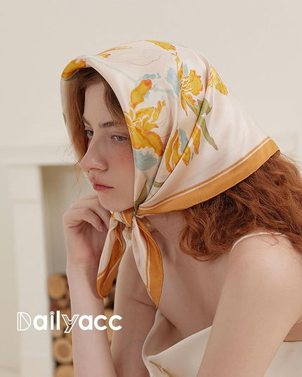 Dailyacc Hair Bandanas Scarf For Women Lightweight Fashion Neck Silk Satin Head Scarves For Sleeping Handbags Scarf