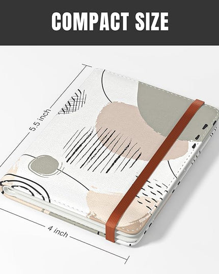 Rimilak Passport Holder, RFID Blocking Passport Cover Wallet Travel Essentials, Leather Travel Air Ticket Documents Organizer Protector for Women and Men, Modern Art