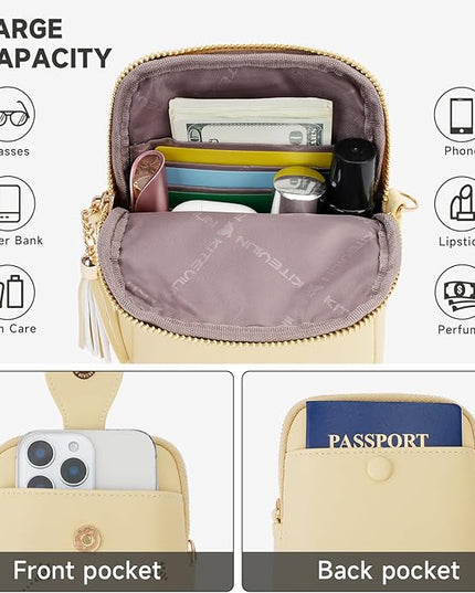 Small Crossbody Bags for Women, Lightweight Mini Cute Cell Phone Purse for Women with Tassel Shining Butterfly