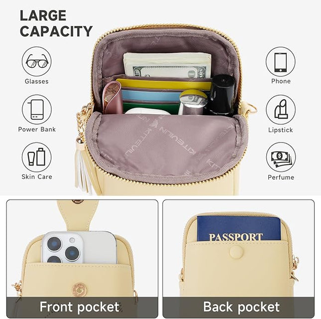Small Crossbody Bags for Women, Lightweight Mini Cute Cell Phone Purse for Women with Tassel Shining Butterfly