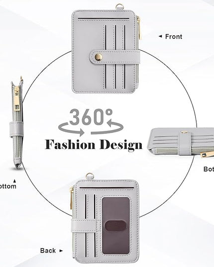 Keychain Wallet with Bracelet RFID Blocking Wristlet Credit Purse Card Holder, Silicone Bead Tassel Key Ring for Women