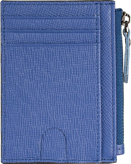 ilovever Slim Wallet for Women Small Leather RFID Blocking Credit Card Holder Minimalist Wallet with Coin Purses & Pouches,Blue