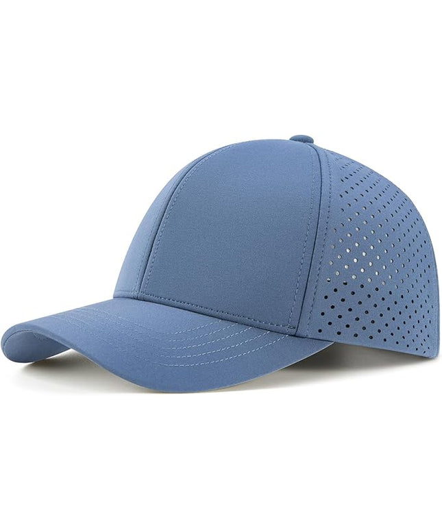 VOBOOM Men Quick Dry Baseball Cap Laser Cut Mesh Ball Curved Brim Snapback Hat
