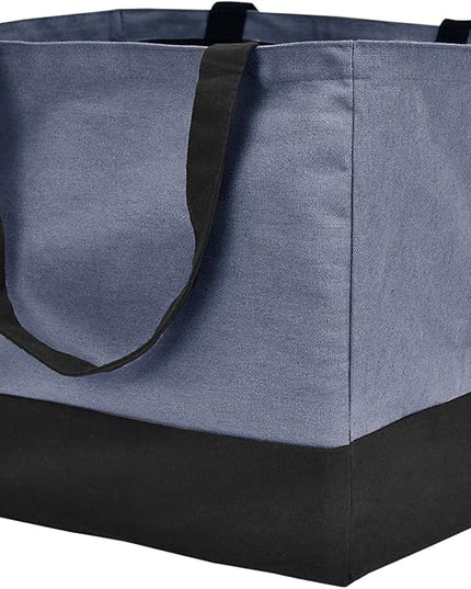 Canvas Reusable Grocery Bags Heavy Duty, 8.3 gal Foldable Large Tote Bag with Handles, Holds 60 lbs Canvas Shopping Bags, 1 Pack