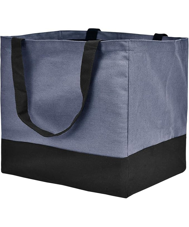 Canvas Reusable Grocery Bags Heavy Duty, 8.3 gal Foldable Large Tote Bag with Handles, Holds 60 lbs Canvas Shopping Bags, 1 Pack