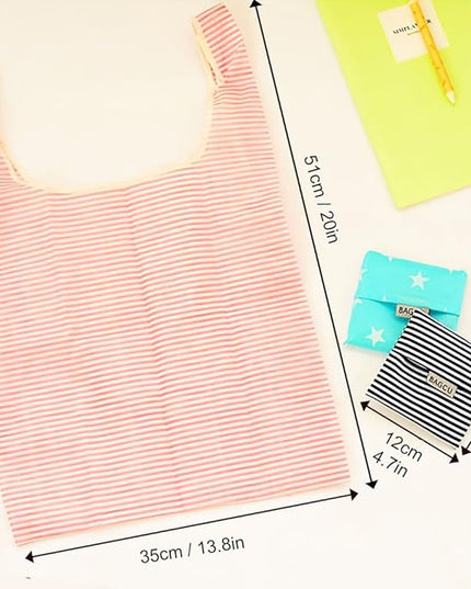 Cloth Tote Bags, Reusable, Foldable, Recycle for Shopping, Fits in Pocket, Eco Friendly for Groceries, Water Resistant, Lightweight, Strong & Durable Large (6Pack)