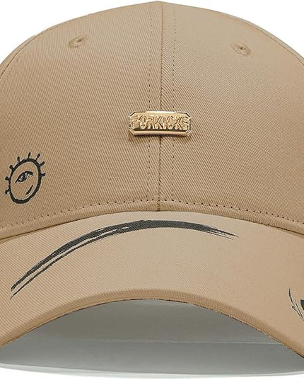 Trendy Unisex Graffiti Baseball Cap, Adjustable Cotton Baseball Cap for Men & Women, Athletic Streetwear Hat