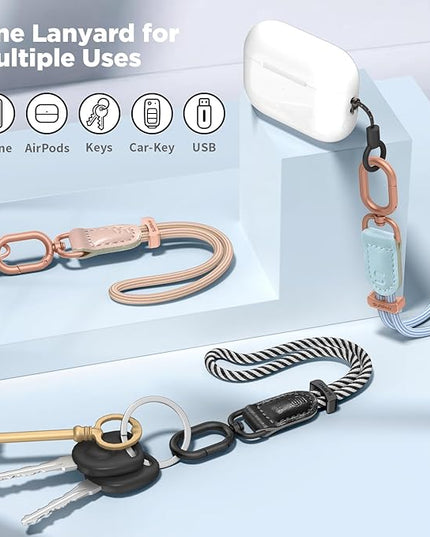 SURPHY Phone Wrist Strap, Keychain Wristlet, Phone Strap Charm with Tether Tab, Cellphone Lanyard Wrist, Key Chain for Women