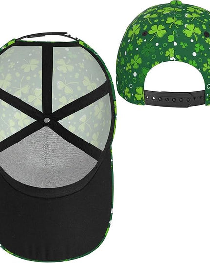 St. Patrick's Day Baseball Cap, Irish Green Clover Trucker Hat for Men Women, Fashion Adjustable Sun Visor Dad Hat