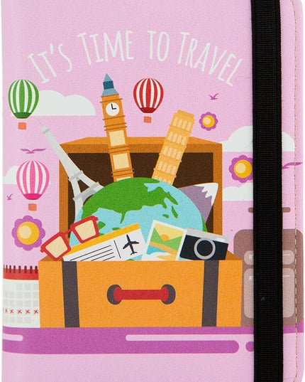 Passport Holder,Cute Passport Cover for Women Men,Travel Document Organizer Holder Boy Girl Wallet personalized Leather Rfid Passport Wallet (Travel)