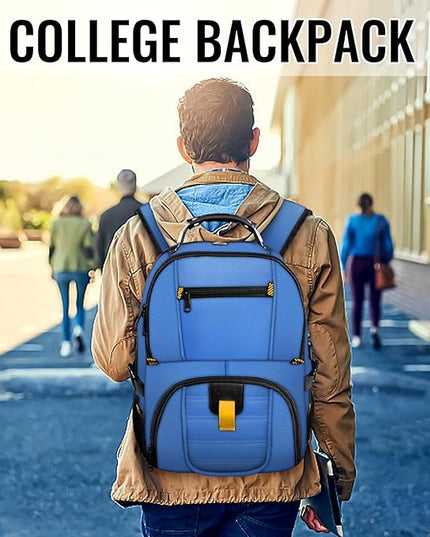 YOREPEK Travel Backpack, Extra Large 50L Laptop Backpacks for Men Women, Water Resistant College Backpack Airline Approved Business Work Bag with USB Charging Port Fits 17 Inch Computers, Cobalt Blue