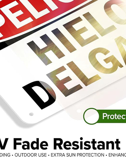 Danger Thin Ice Spanish Sign, 10x7 Inches, 55 mil thick HDPS (high density polystyrene), Made in USA by My Sign Center