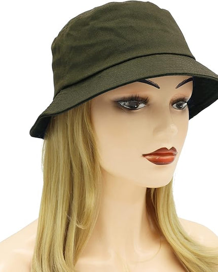 Umeepar Unisex Cotton Packable Bucket Hat Sun Hat Plain Colors for Men Women