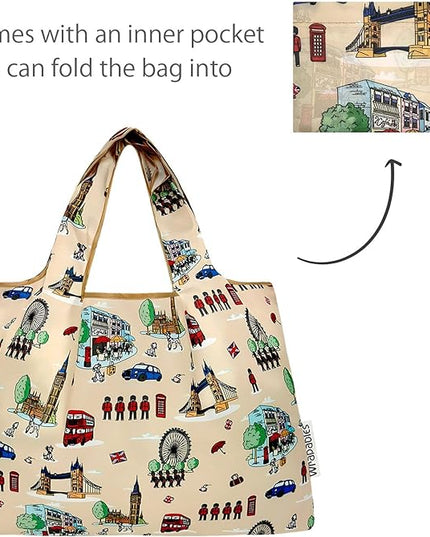 allydrew Large Foldable Tote Nylon Reusable Grocery Bags