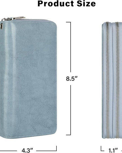 Lavemi Small Compact Women Wallet RFID Blocking Genuine Leather Bifold Purse with ID Windows