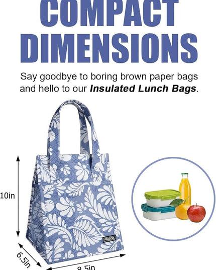 Fmeida Insulated Lunch Bag Women, 6.75L Small Lunch Bags with Multiple Pockets, Reusable Thermal Cooler Tote for Work, Office, Picnic, Travel | Hook and Loop Closure, Violet Whisper