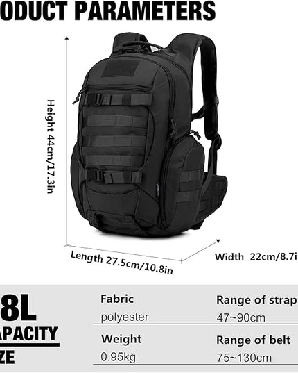 Mardingtop Tactical Molle Backpack for Men- 18L/28L EDC Hiking & Motorcycle Backpack
