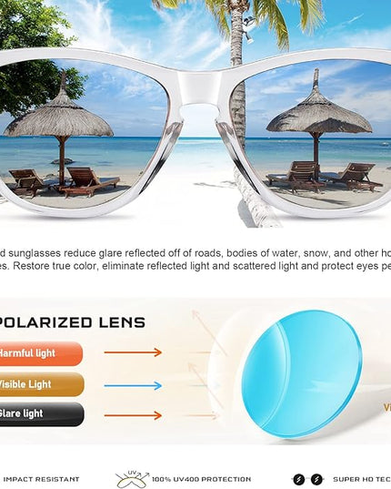DANAMY Sunglasses Womens Polarized Sunglasses for Women Trendy Designer Mirrored UV400 Protection Sun Glasses