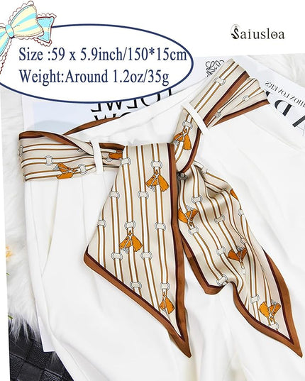 Purse Scarf For Handbags Head Scarves For Women's Hair Bags Scarfs Long Skinny Scarves Fashion Silky