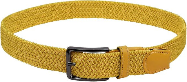 Falari Men Women Multicolored Elastic Stretch Braided Belt Canvas Fabric Woven No Holes Belt