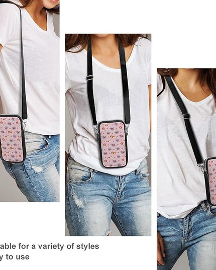 Unisex Small Crossbody Bags, Women Men Portable Adjustable Crossbody Phone Wallet Pouch