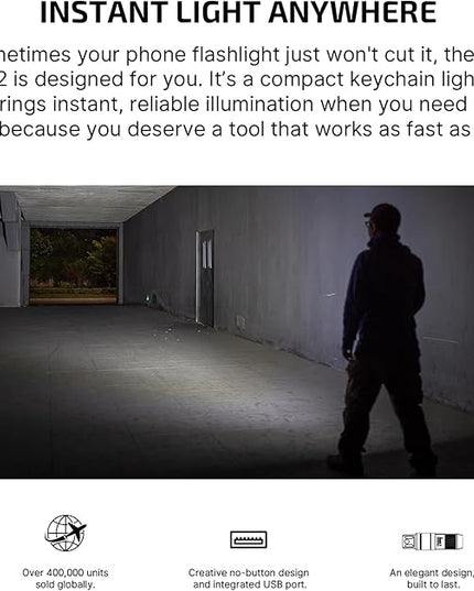 OLIGHT IMINI 2 EDC Rechargeable Keychain Flashlight, 50 Lumens Compact and Portable Mini LED Keyring Lights with Built-in Battery Ideal for Everyday Carry and Emergencies (Dream Blue)