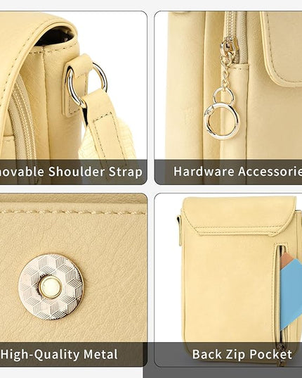 APHISON Small Crossbody Bags for Women Trendy, Leather Phone Wallet Purses Handbags Card Slots with Adjustable Guitar Strap