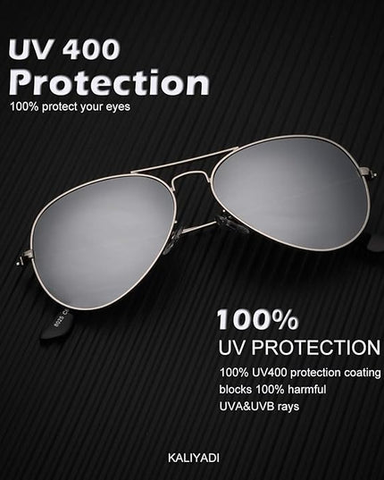 KALIYADI Classic Aviator Sunglasses for Men Women Driving Sun glasses Polarized Lens UV Blocking