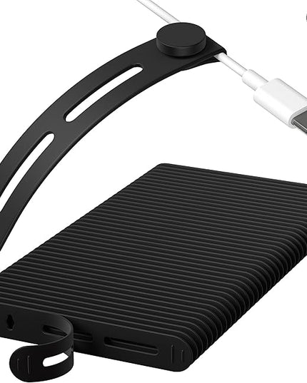 40Pcs Nearockle Reusable Cable Ties, Adjustable Silicone Cord Organizer Small Zip Ties for Charging Cords Earphone Computer Wire, Office Desk Cable Management Travel Accessories(Black)