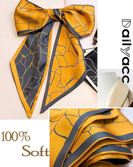 Dailyacc Hair Scarf for Women Fashion Silky Satin Headscarf Wrap Breathable Lightweight Neck Scarves For Handbag