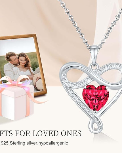 925 Sterling Silver Infinity Necklace - Exquisite Silver Jewelry for Women, Love Heart Necklace for Birthday, Anniversary, Valentine’s Day - Ideal Gift for Girlfriend, Wife, Mom, or Her