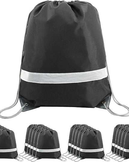 BeeGreen Drawstring Backpack Bags 20,30,50 Packs Reflective String Bags for Gym Sport Trip Cinch Sack DIY for Women Men