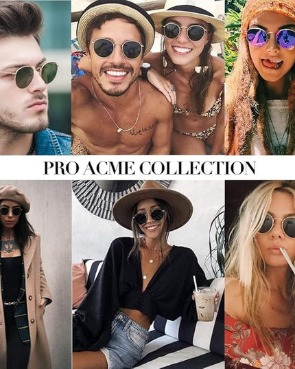 Pro Acme Small Round Metal Polarized Sunglasses for Women Retro Designer Style