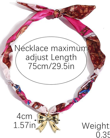 HETICA Scarf Necklace for Women Silk Western Charm Necklaces Fashion Accessory Jewelry Gift
