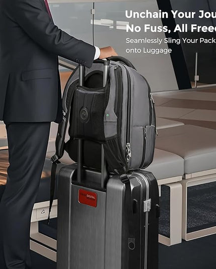 Swissdigital Design TSA Business Laptop Backpack For Men,Travel Backpack With USB Charging Port,College Tech Backpacks With RFID Pockets Presents For Men Fits 15.6 Inch Computer Grey | J16BT-03