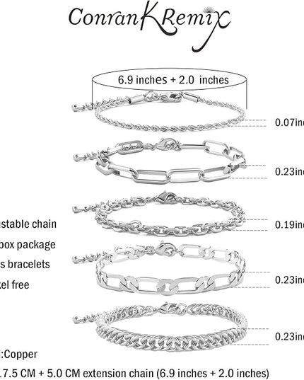 Waterproof Gold Chain Bracelet For Women Non Tarnish,14K Gold Plated Link Dainty Bracelets Stake Layered Bracelet Set Hypoallergen Gold Jewelry