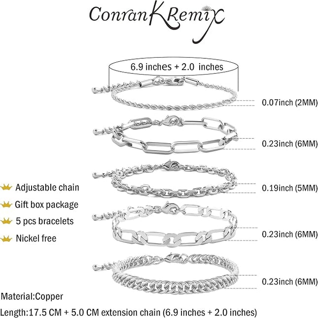 Waterproof Gold Chain Bracelet For Women Non Tarnish,14K Gold Plated Link Dainty Bracelets Stake Layered Bracelet Set Hypoallergen Gold Jewelry