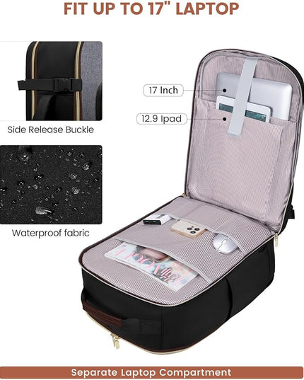 LOVEVOOK 56L Travel Backpack for Women & Men, Airline Approved Carry On Luggage with 3 Packing Cubes, TSA Overnight Bags, Waterproof Personal Item Bag, Weekender Essentials Backpacks fits 17" Laptop