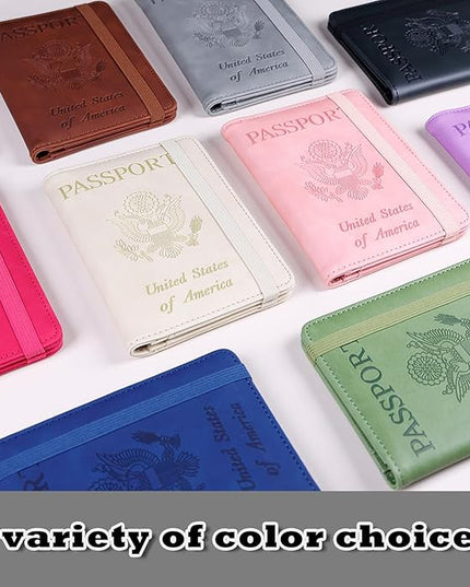Melsbrinna RFID Passport Holder for Travel, Unisex Adults, Grey, PU Leather, RFID Protected, Passport Cover